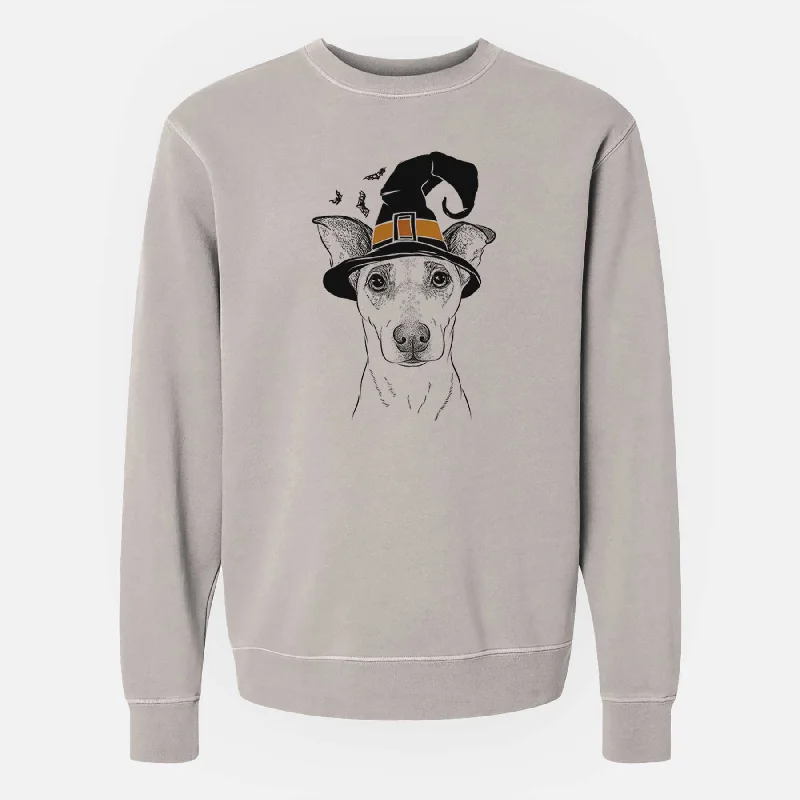 fitness hoodie for trainingWitch Georgie Rat the Terrier Mix - Unisex Pigment Dyed Crew Sweatshirt