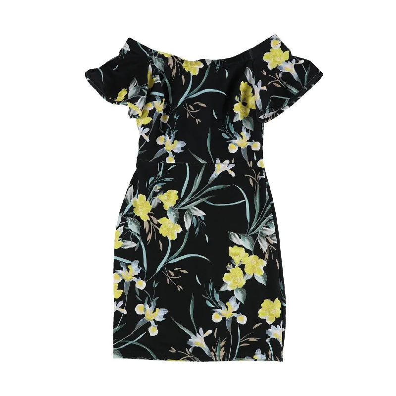 stylish party dressBar Iii Womens Floral Off-Shoulder Dress