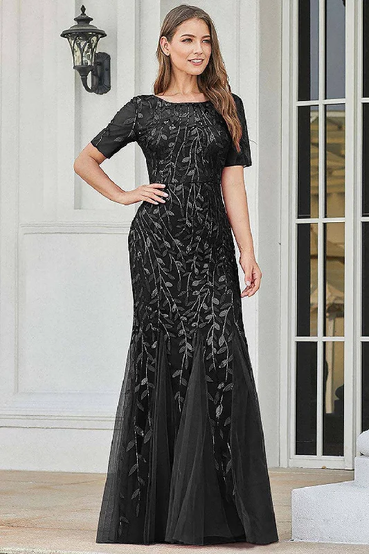 comfy dressEmbroidered Lace Mermaid Long Prom & Mother Of The Bride Dress AC7707