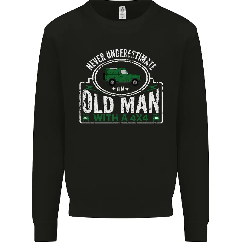 cool workout sweatshirtAn Old Man With a 4x4 Off Roading Off Road Mens Sweatshirt Jumper