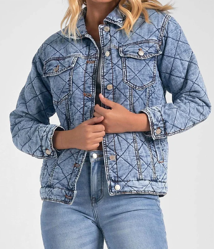 Quilted Jean Jacket In Blue