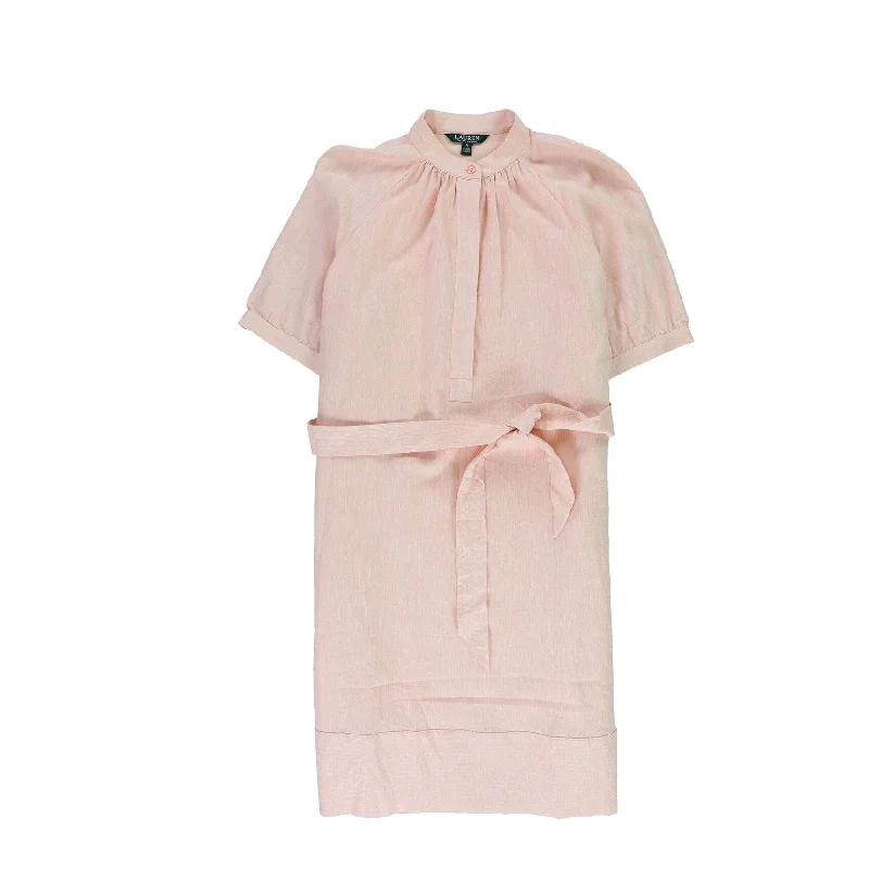 midi dressRalph Lauren Womens Belted Shirt Dress, Pink, 4