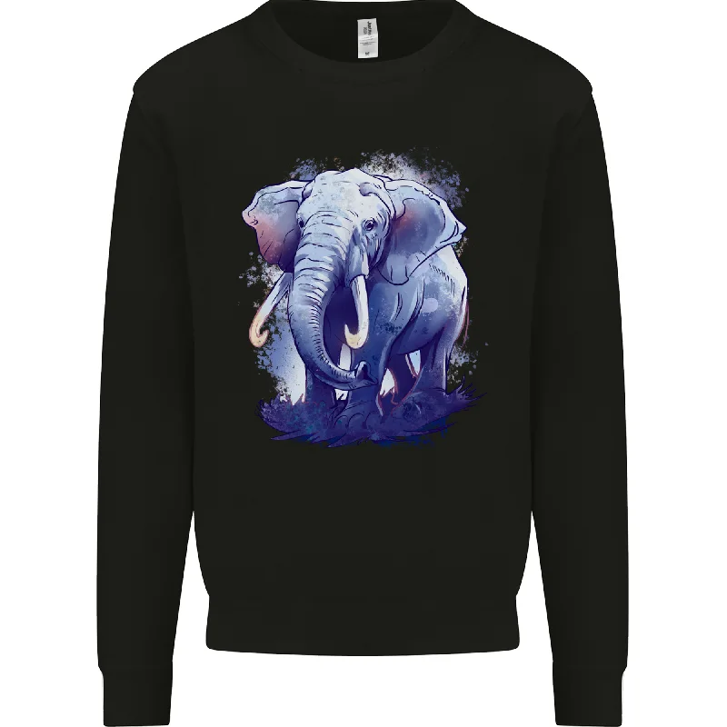 activewear hoodieAn Elephant Watercolour Mens Sweatshirt Jumper