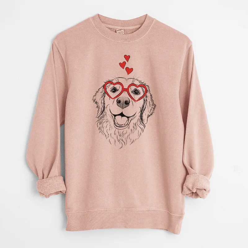 activewear hoodieValentine Legend the Golden Retriever - Unisex Pigment Dyed Crew Sweatshirt