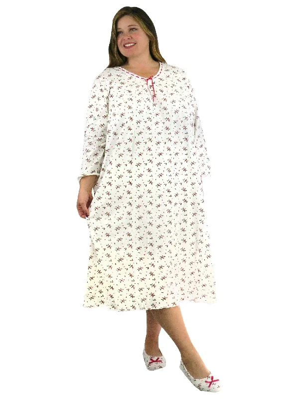 textured dressLong Sleeve Mistletoe Plus Size Night Gown