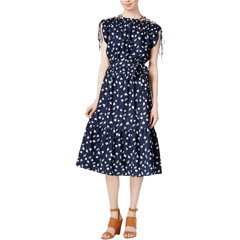 luxury dressMaison Jules Womens Printed Smocked Fit & Flare Dress