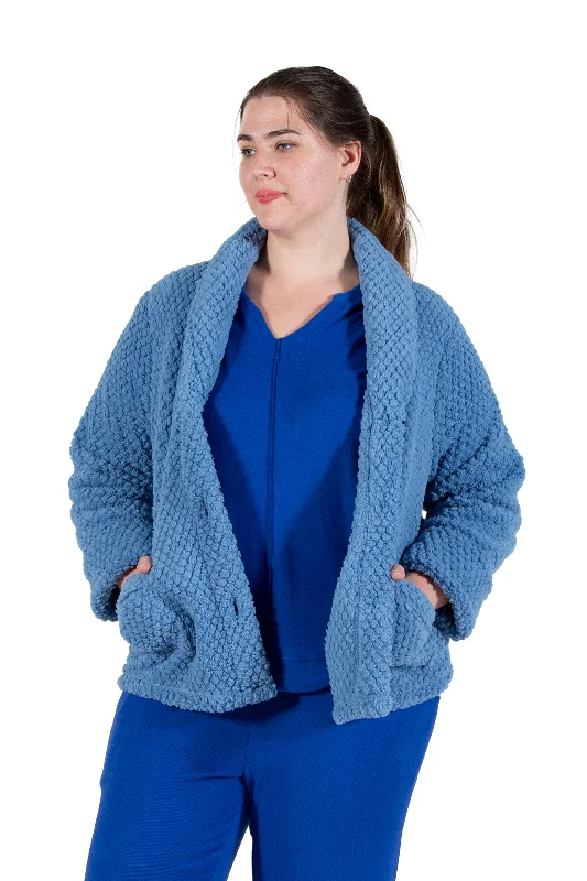 flowy evening dressLa Cera Plus Size Honeycomb Fleece Bed Jacket