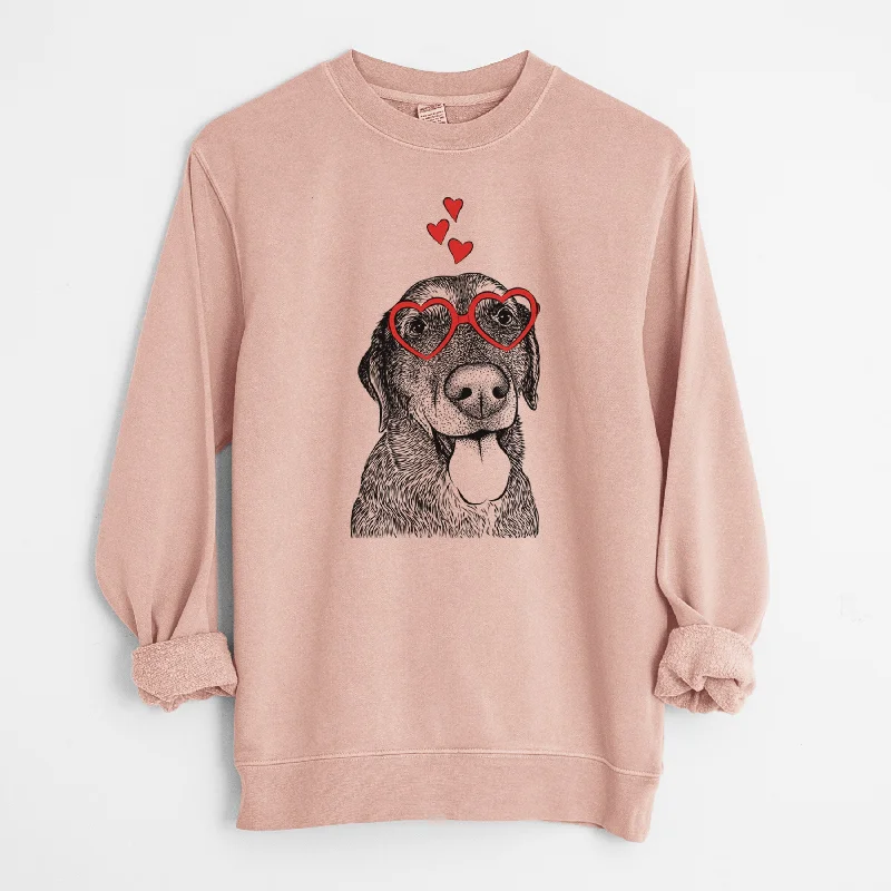 lightweight workout sweatshirtValentine Max the Labrador Retriever - Unisex Pigment Dyed Crew Sweatshirt