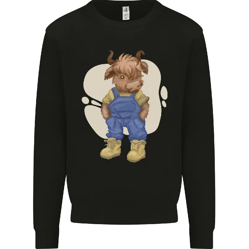 performance hoodie for gymAn Infant Highland Cow Cattle Bull Mens Sweatshirt Jumper