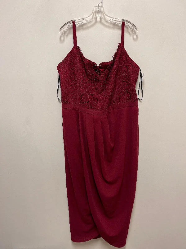 sleek dressDress Casual Midi By City Chic In Red, Size: 2x