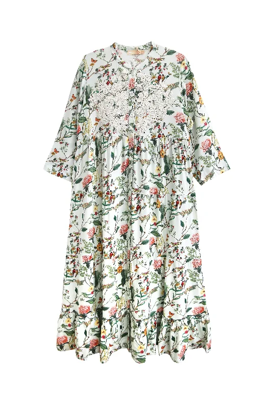 trendy bodycon dressLa Cera Lovebird Floral Print Maxi Dress