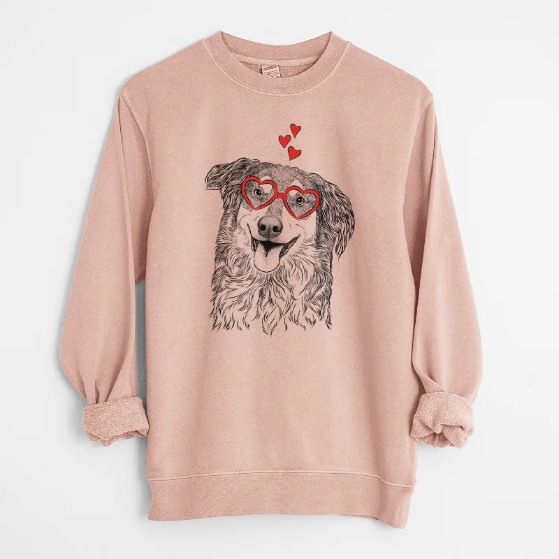 slim fit workout hoodieValentine Maddie the English Shepherd - Unisex Pigment Dyed Crew Sweatshirt