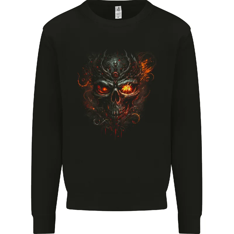 stylish training hoodieAn Evil Fire Skull From the Future Mens Sweatshirt Jumper