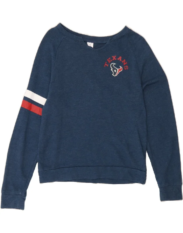 NFL Womens Texans Football Graphic Sweatshirt Jumper UK 10 Small Navy Blue