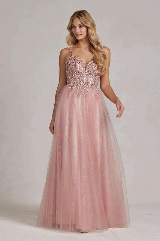 casual slip dressEmbroidered Beads Tulle Skirt Open Back Long Prom Dress NXF1086