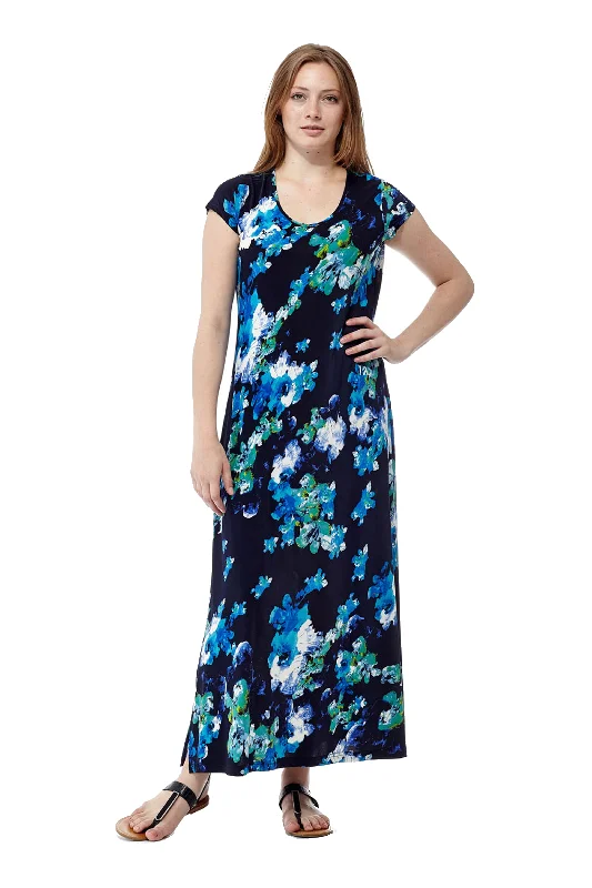 structured dressLa Cera Watercolor Floral Maxi Dress