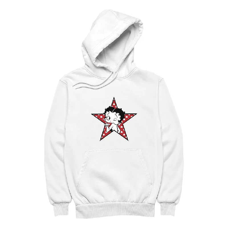 oversized hooded sweatshirtBetty Boop Wink Polka Dot Star Women's Hooded Sweatshirt