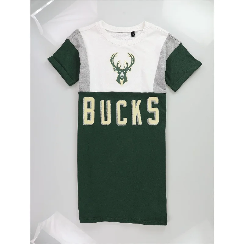 silk dressG-III Sports Womens Milwaukee Bucks Sweater Dress, Green, Medium