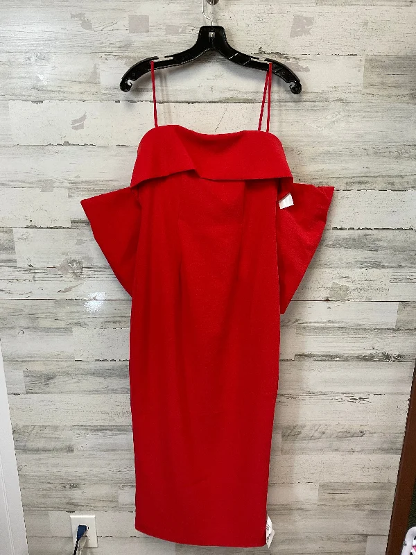 fitted dressDress Party Midi By Asos In Red, Size: S