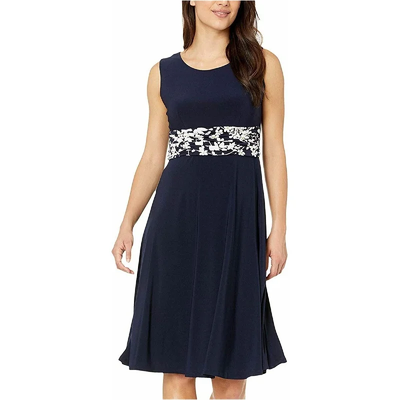 ashionable dressJessica Howard Womens Ruched A-line Dress, Blue, 14W