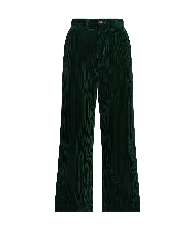 stylish peacoatCorduroy Wide-leg Cropped Pant - Green