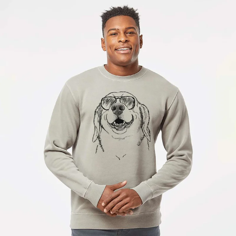 athletic style hoodieAviator Minnie the Corgle - Unisex Pigment Dyed Crew Sweatshirt