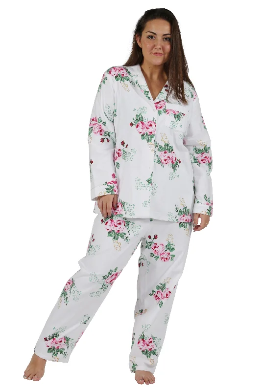 elegant evening dressPlus Size Flannel Print Pajama Set