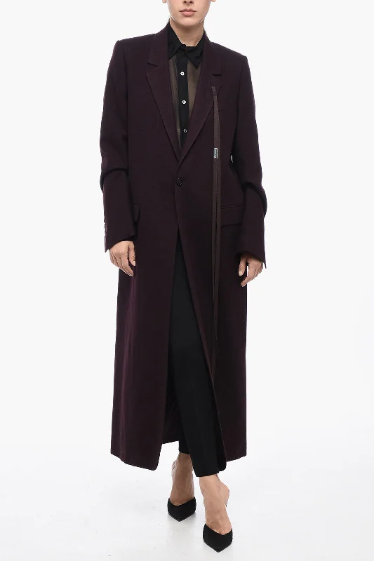 Ann Demeulemeester Single Breasted Wool Coat With Flap Pockets