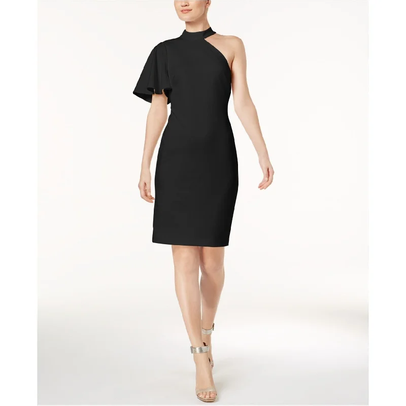 oversized dressCalvin Klein Womens Mock-Neck Sheath Dress, Black, 12