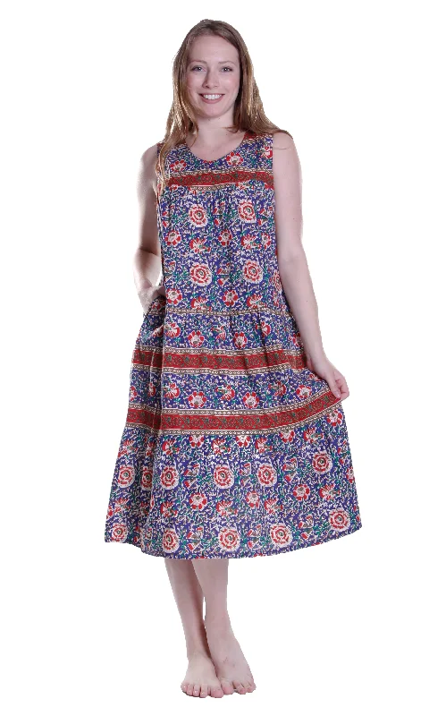 cocktail party dressLa Cera 100% Cotton Border Print Dress