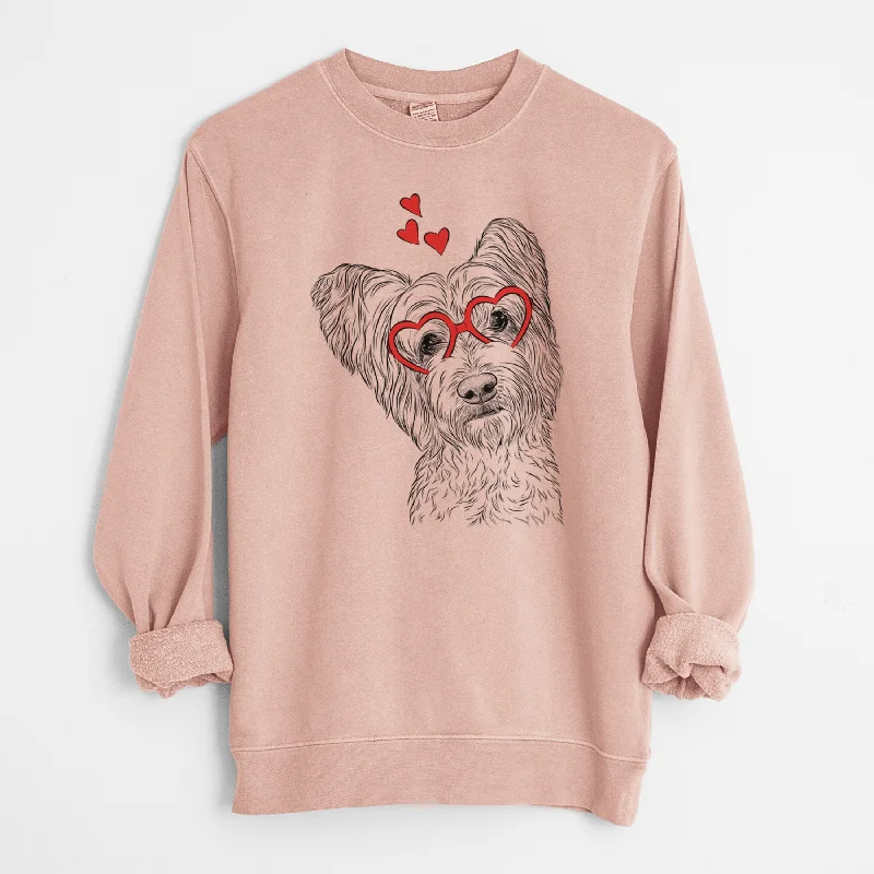 eco-friendly sports hoodieValentine Dexter the Terrier Mix - Unisex Pigment Dyed Crew Sweatshirt