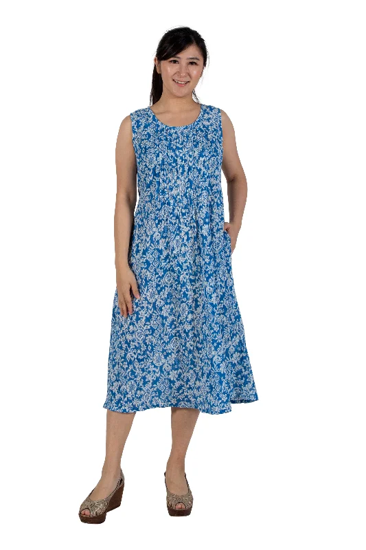 chic slip dressLa Cera Crinkle Cotton A-line Print Dress