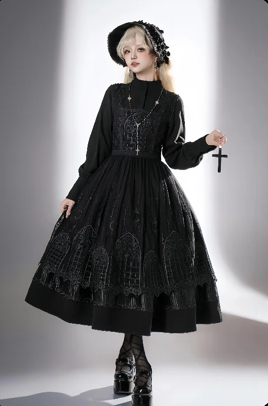 cold weather coatSusin Lolita~Normandy~Gothic Lolita Bust-Supporting JSK Nun Lolita OP Dress