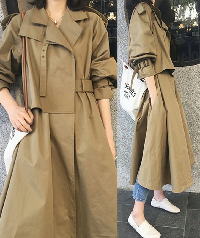 stylish raincoatFashion slim long outerwear autumn long-sleeved trench coat     S123