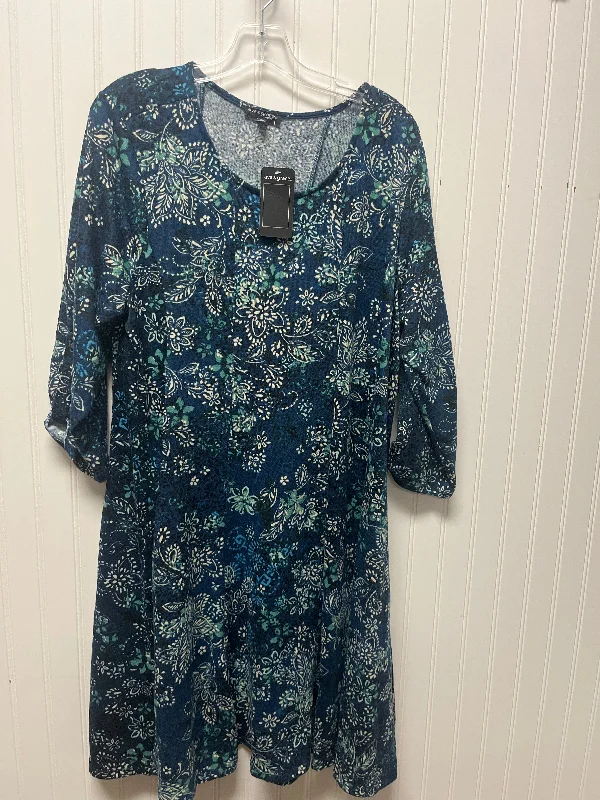 trendy wrap dressDress Sweater By Ava & Viv In Blue & Green, Size: 2x