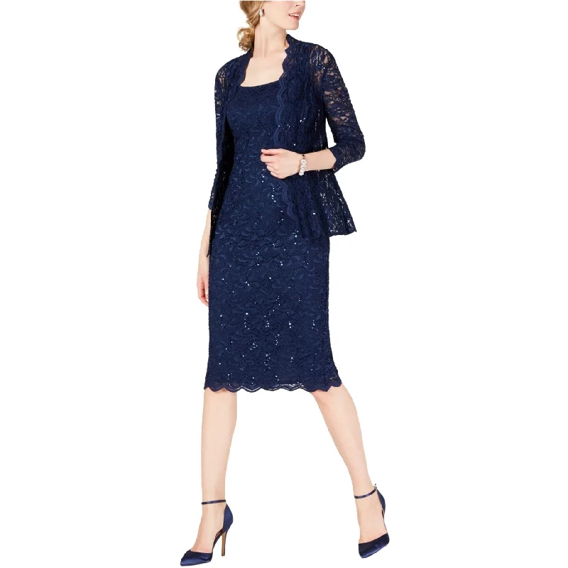 wool dressAlex Evenings Womens Lace Sheath Dress, Blue, 14