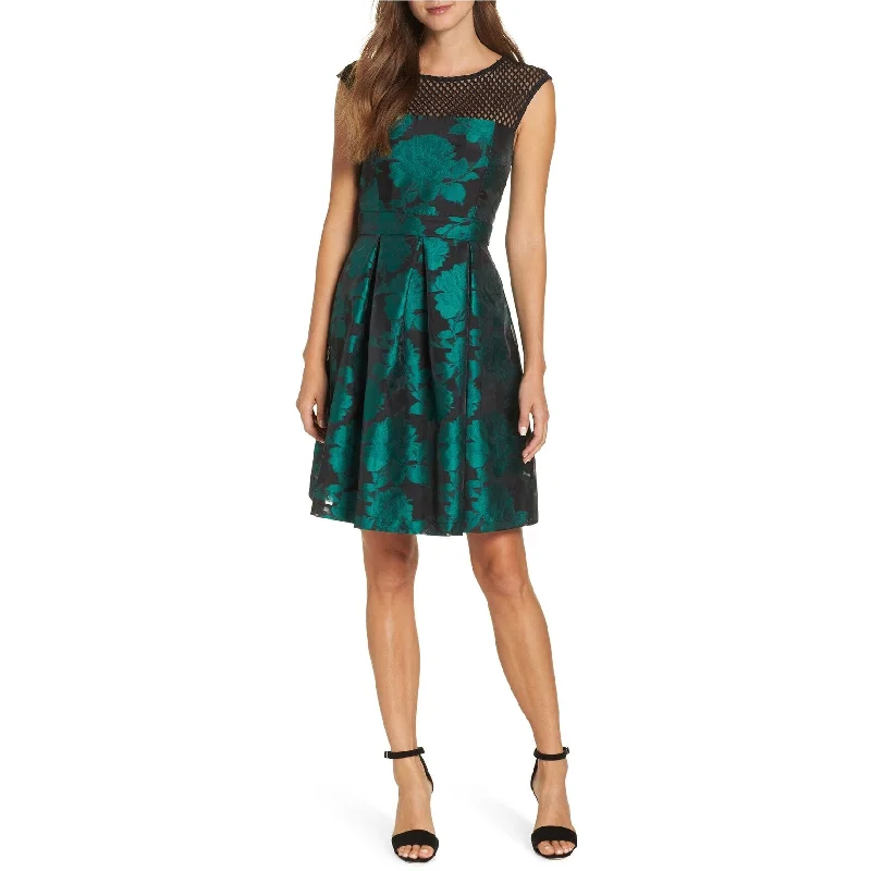 backless dressJulia Jordan Womens Jacquard A-line Dress, Green, 10