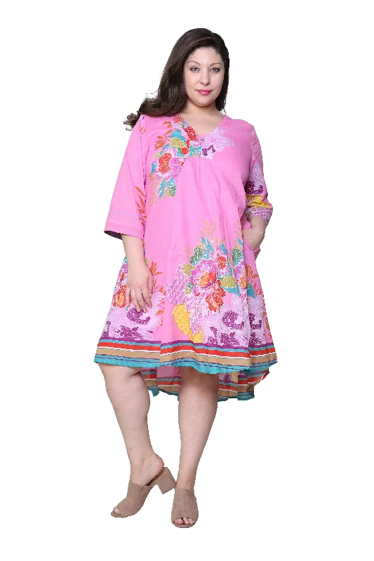 sophisticated dressLa Cera Plus Size 100% Cotton Printed Plus Size Dress