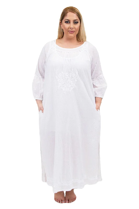 party dressLa Cera Plus Size Embroidered Night Gown