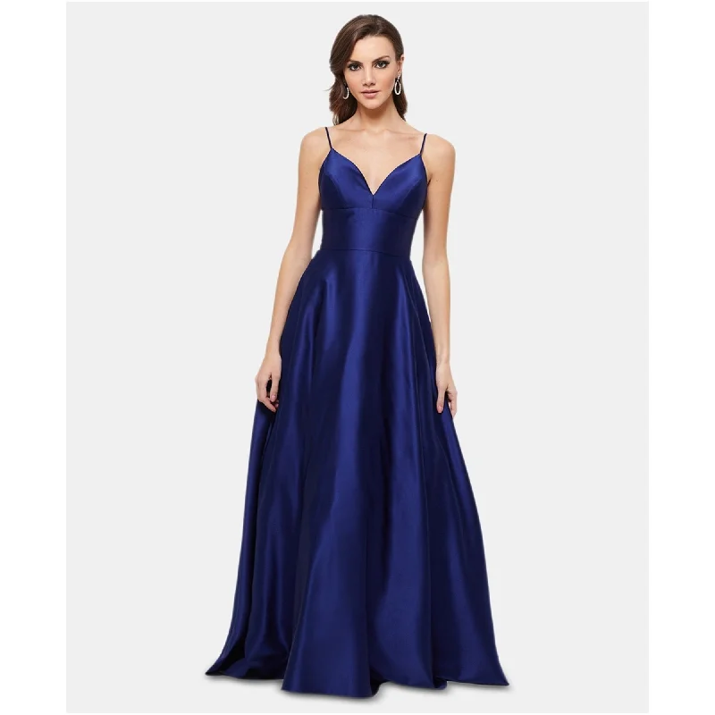 oversized dressBetsy & Adam Womens Satin Gown Dress, Blue, 0