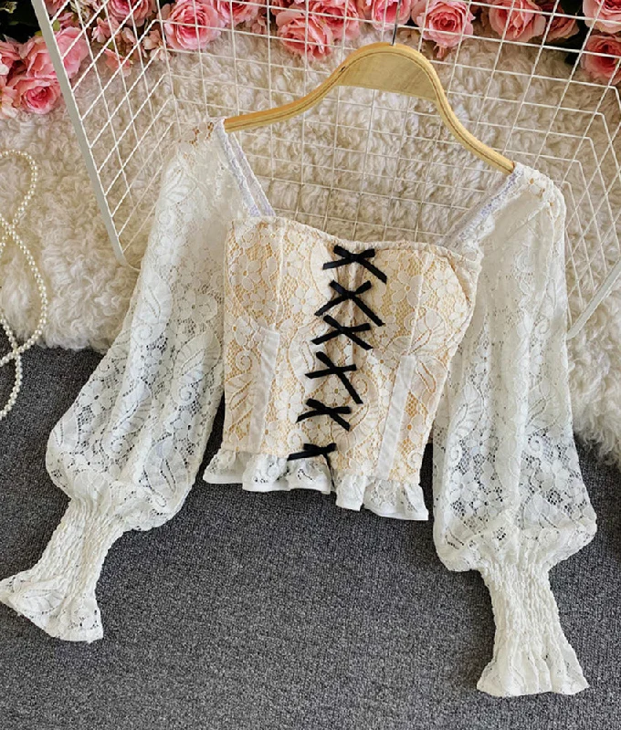 trendy jacketTops long sleeve lace tops   S23