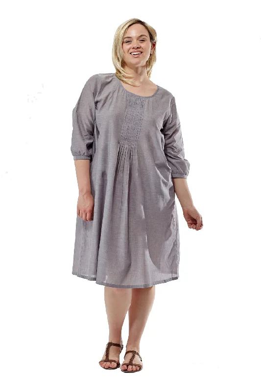 chic wrap dressLa Cera Plus Size Pleated Front Chambray Dress