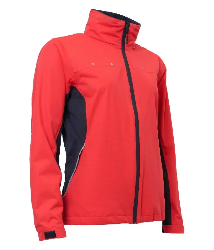 Women Swinley Rain Jacket In Poppy Red