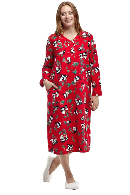 casual summer dressFlannel Panda Bear Plus Size Sleep Shirt