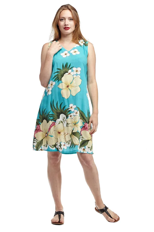 playful dressLa Cera V-Neck Floral Sleeveless Short Dress