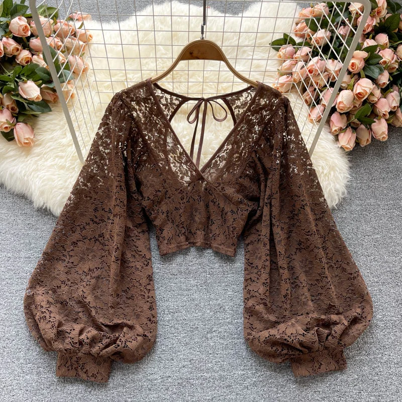 chic wool coatCute lace long sleeve tops  S29