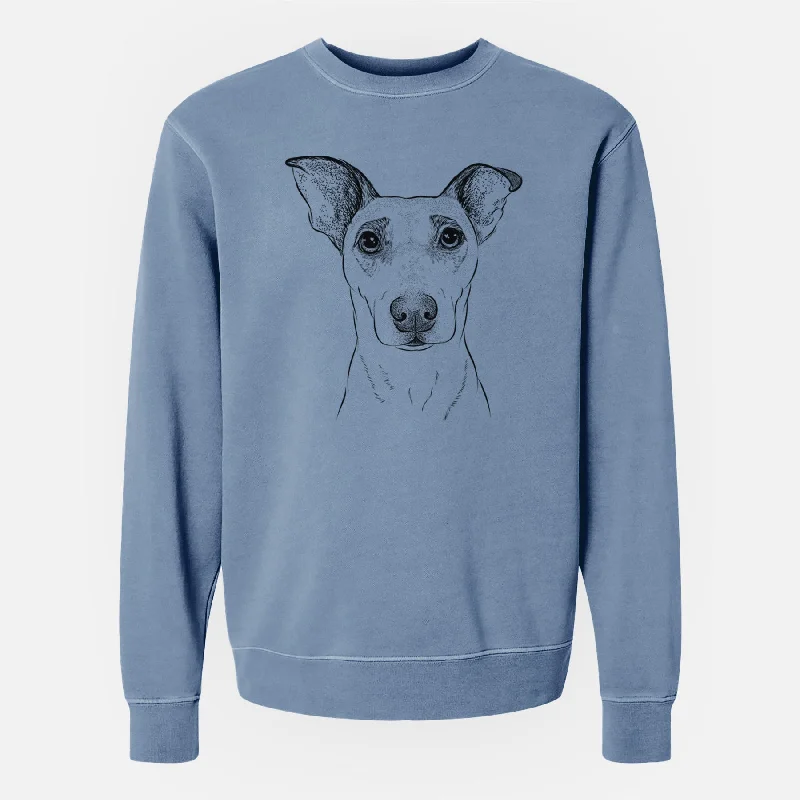 cool activewear hoodieBare Georgie Rat the Terrier Mix - Unisex Pigment Dyed Crew Sweatshirt