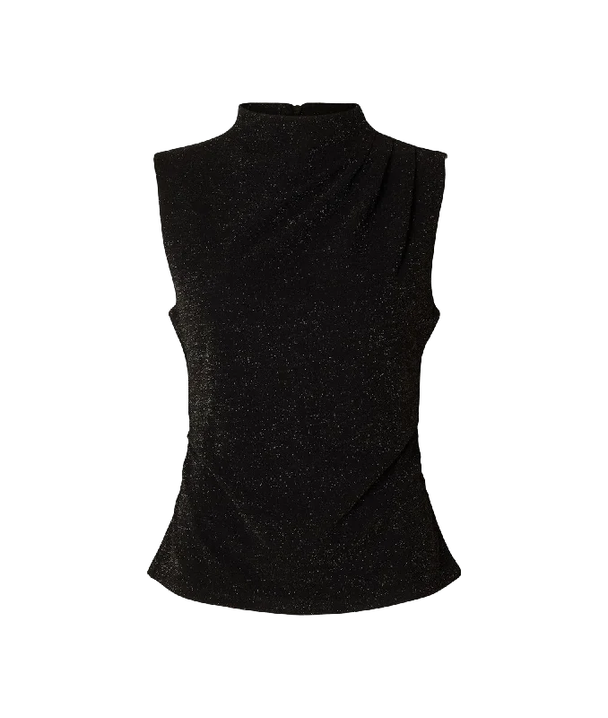 lightweight winter coatGlitter Sleeveless Top - Black