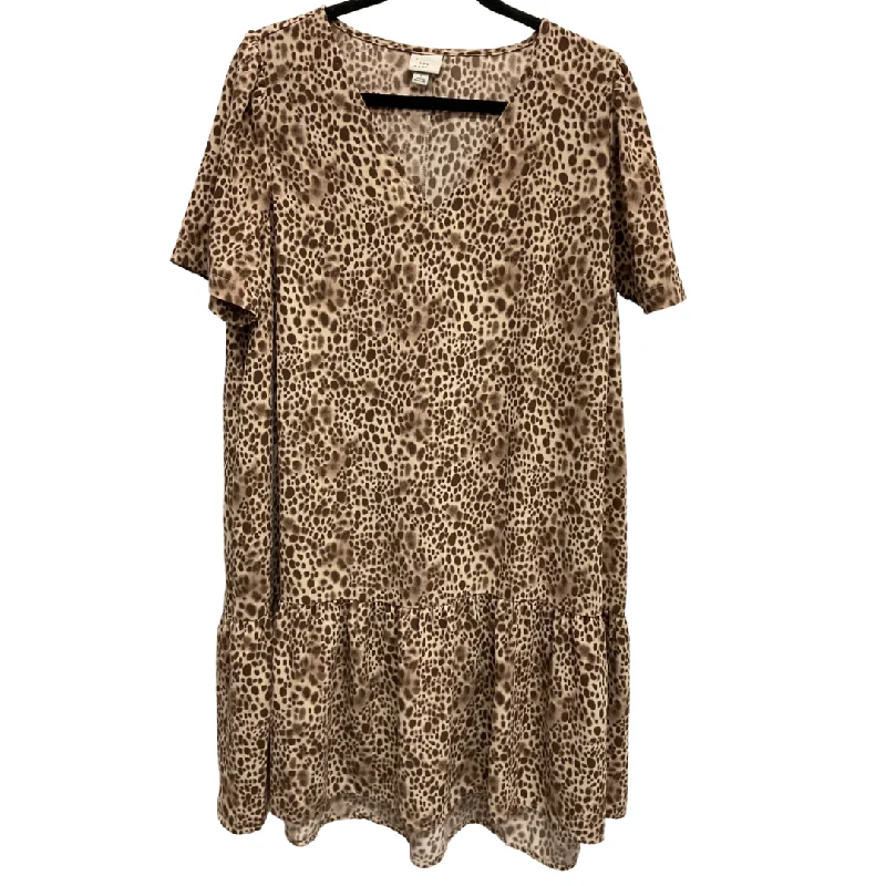 flowy dressDress Casual Short By A New Day In Leopard Print, Size: L