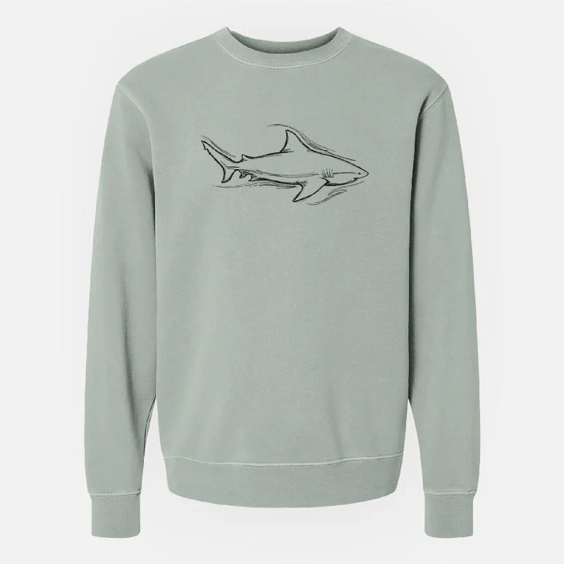 breathable workout hoodieBull Shark - Unisex Pigment Dyed Crew Sweatshirt